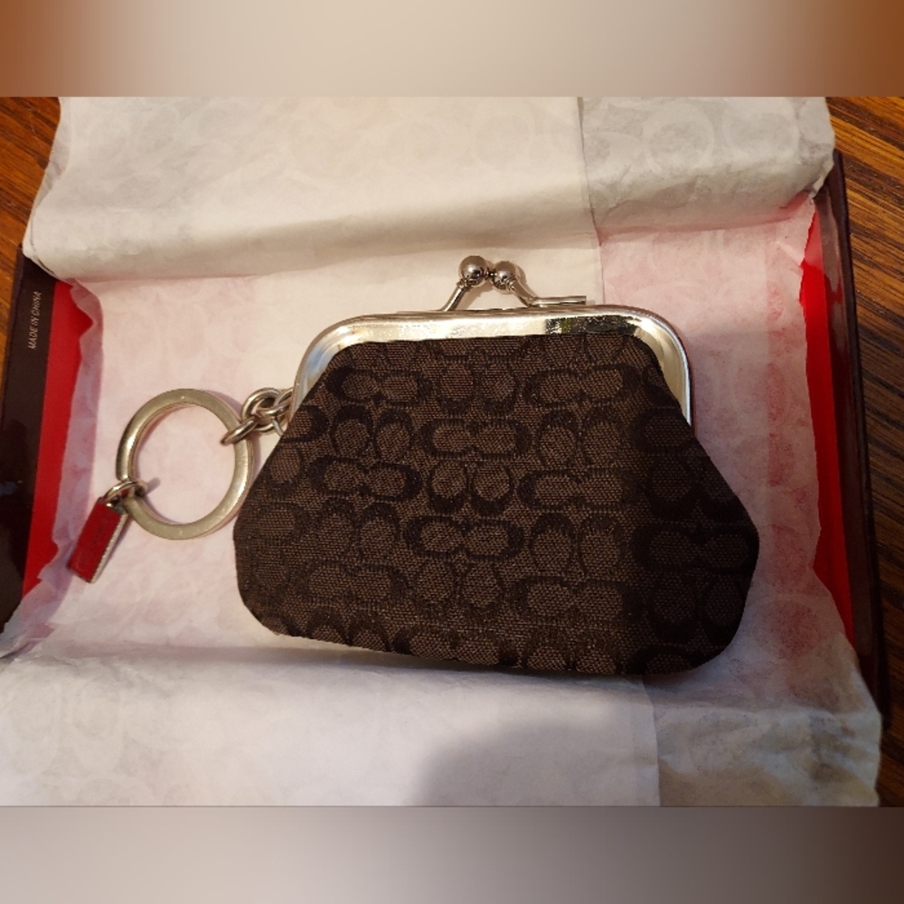 Coach keychain small change purse, NEW with box